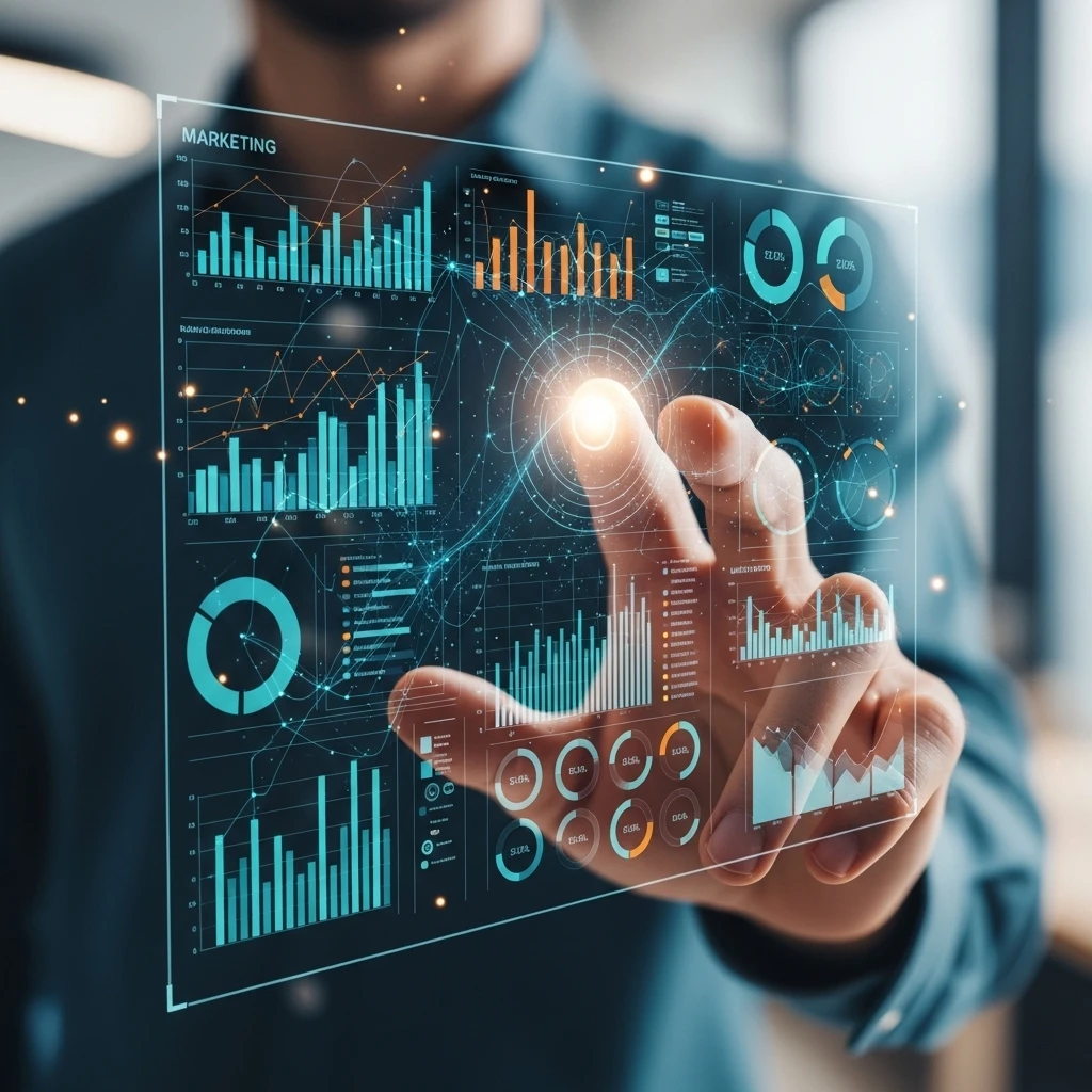 Team using innovative tools for AI-powered marketing campaign.