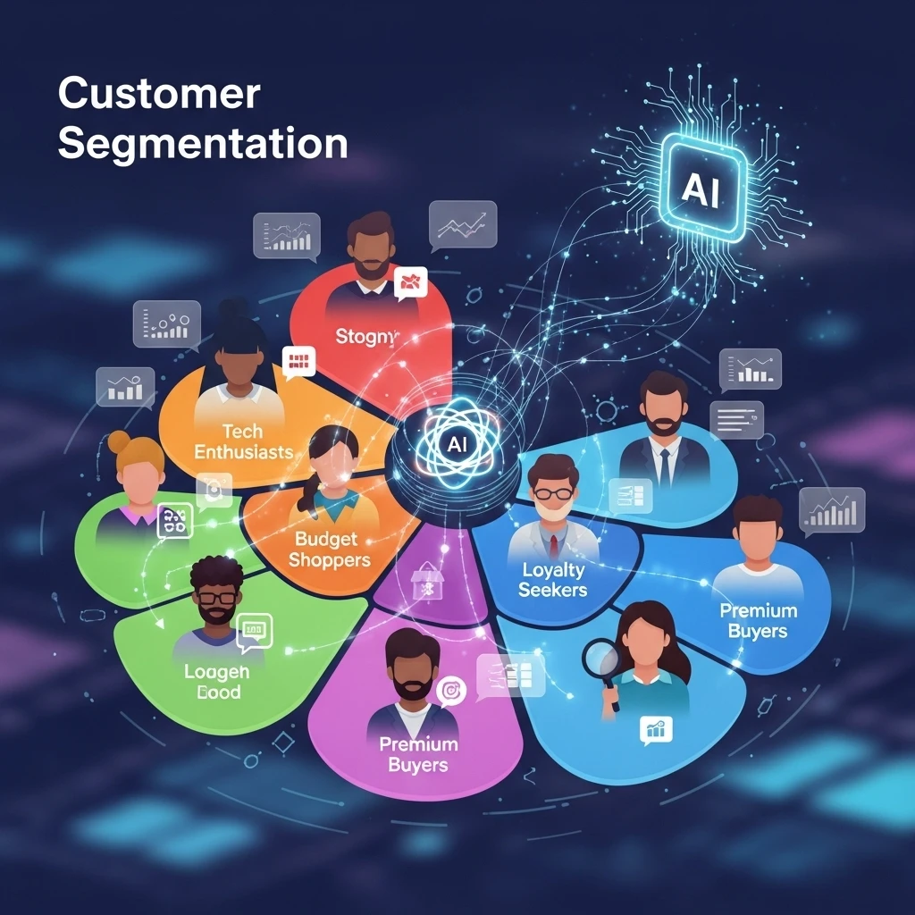 AI software interface for data analysis in marketing campaign.