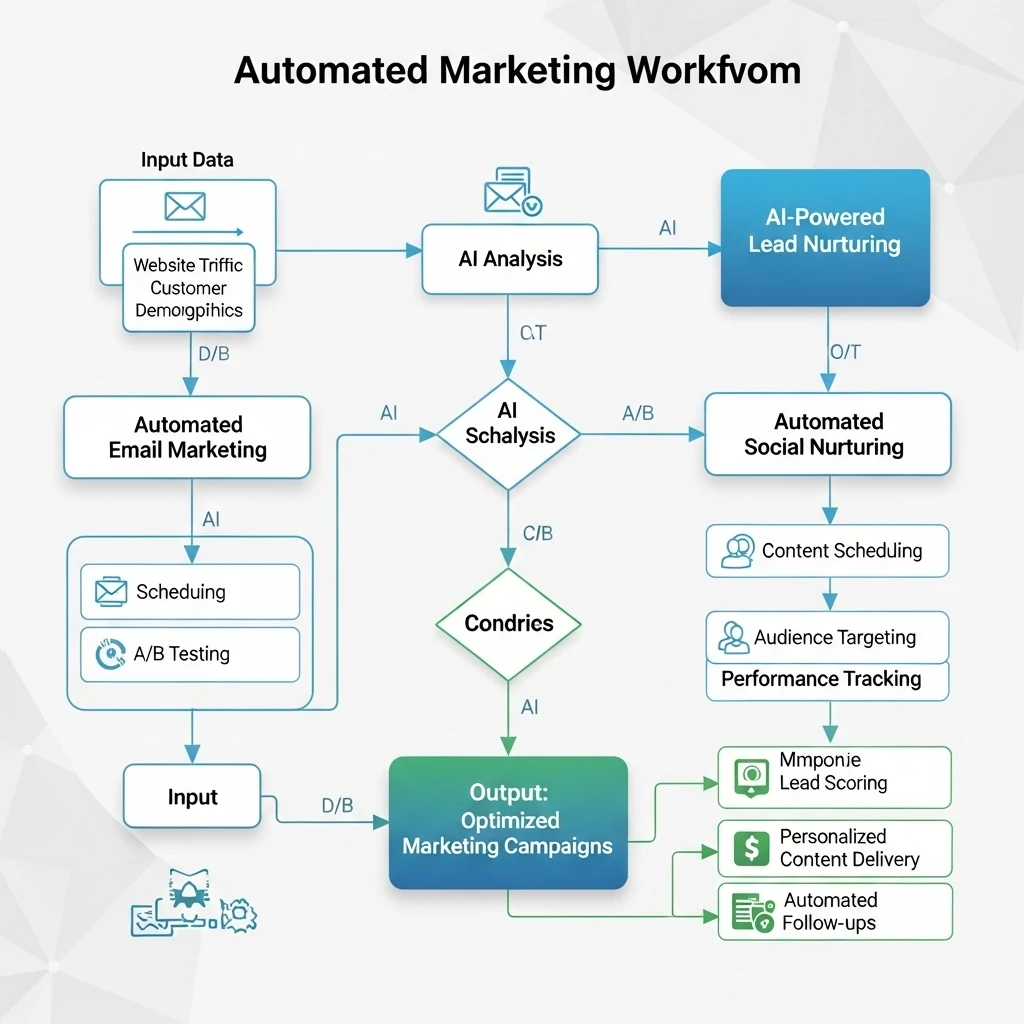 Predictive analytics using AI marketing tools for automation.