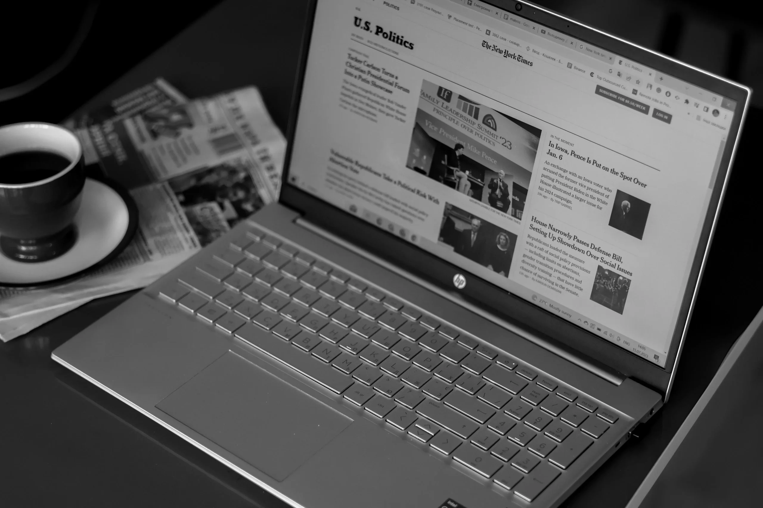 A person using an AI writing tool on a laptop surrounded by digital marketing icons representing future trends