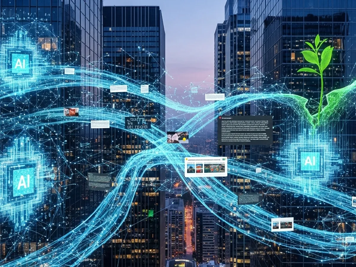 AI-driven content strategy for organic growth, illustrating the connection between content creation and audience engagement within a digital landscape.