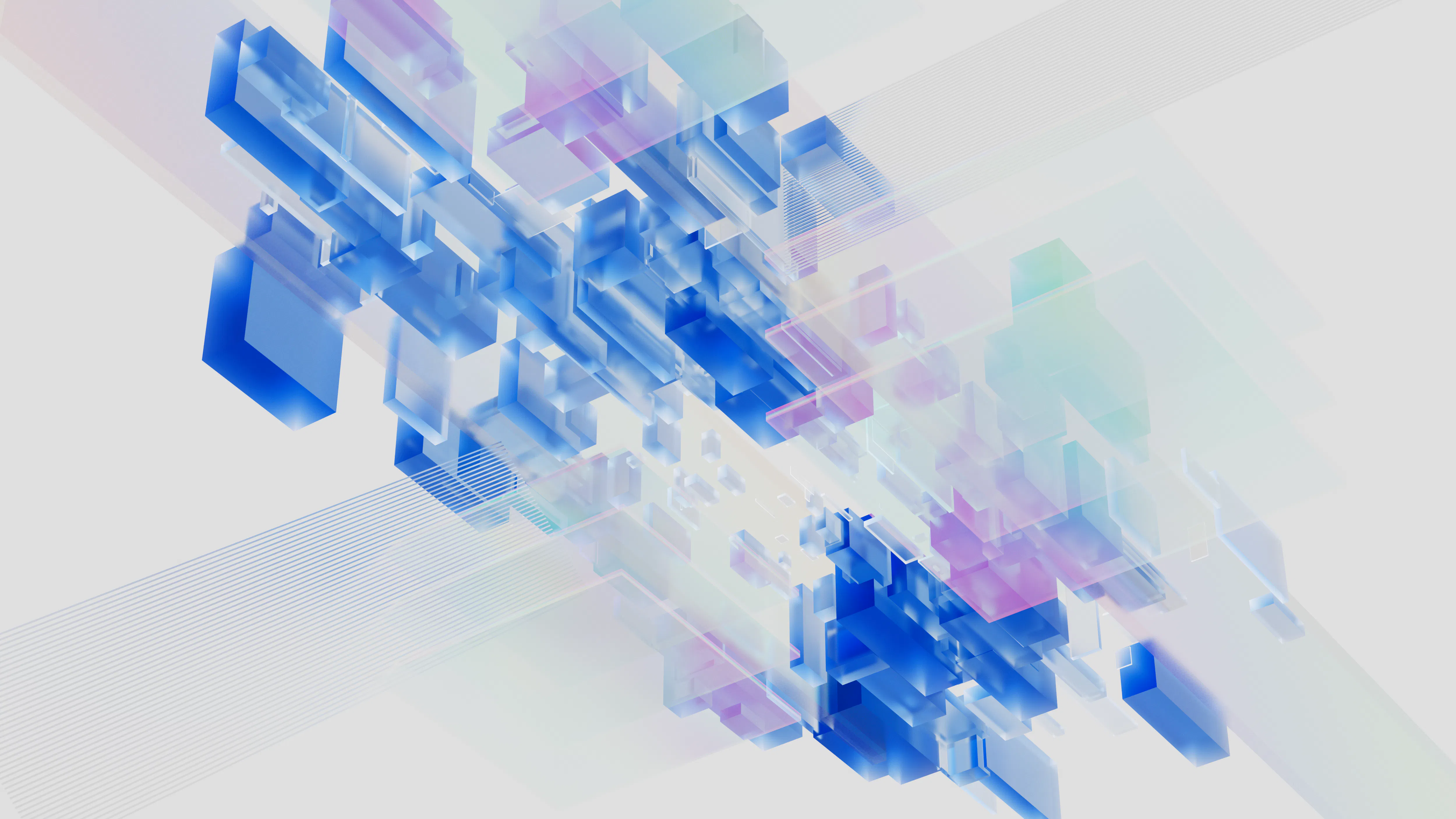 Abstract geometric shapes in shades of blue and purple, symbolizing the complex algorithms behind an AI SEO blog writing tool and AI blog generator.