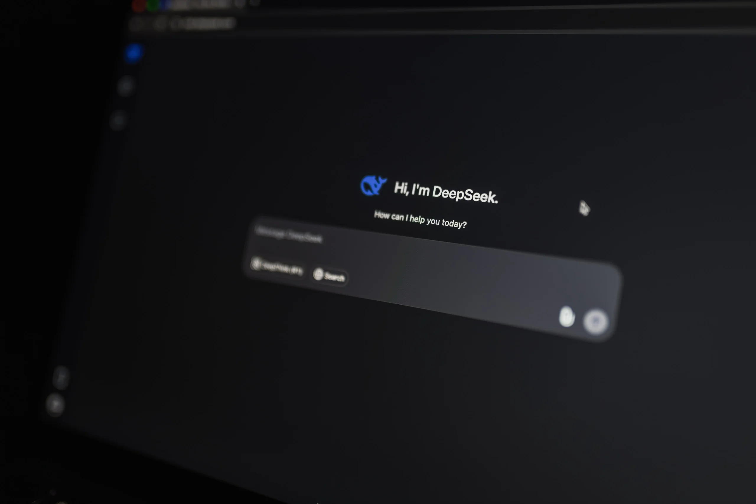 Screenshot of DeepSeek AI, an AI content creator, displaying a chat interface with the prompt 'How can I help you today?', showcasing its AI blog writer capabilities.