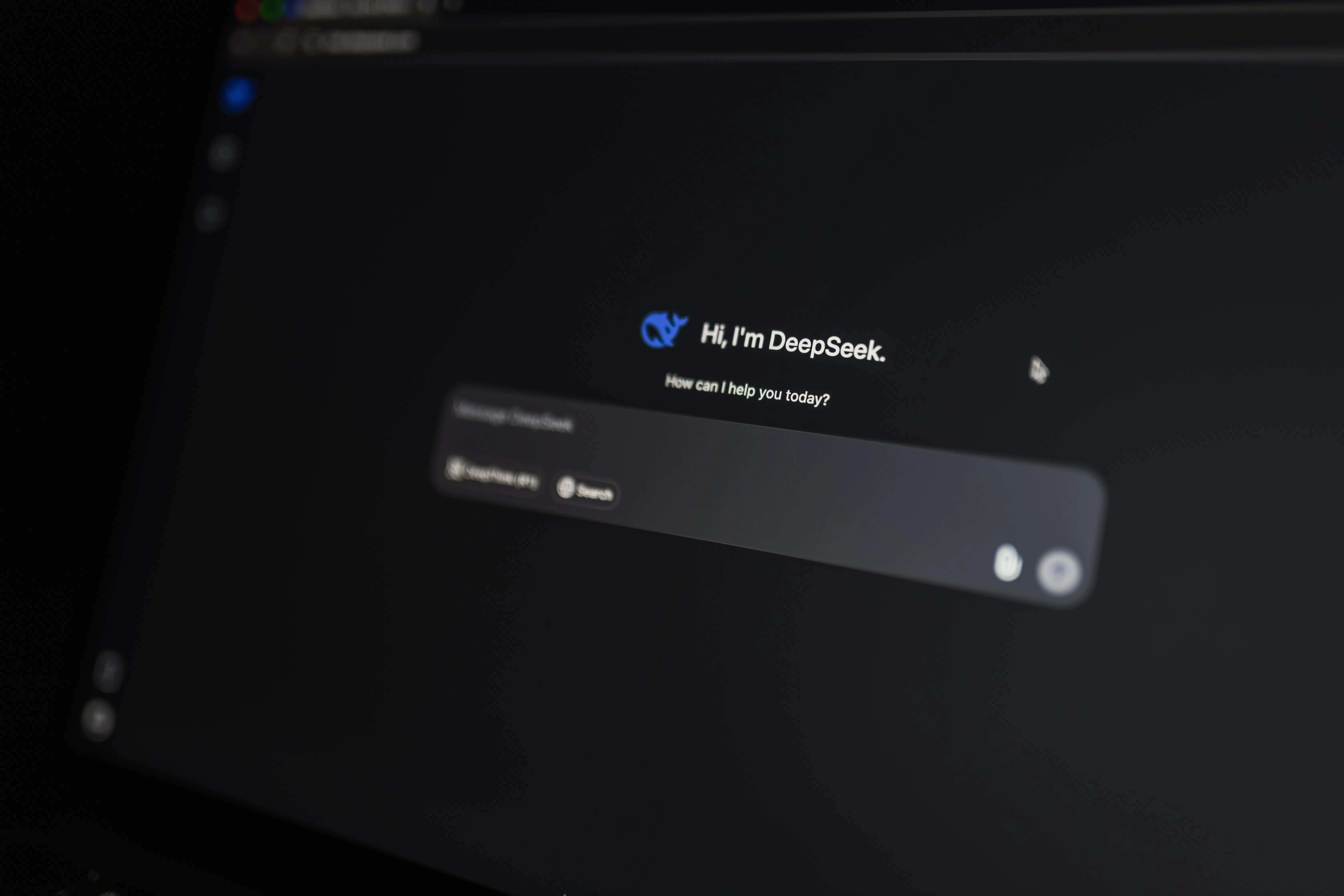 Screenshot of DeepSeek AI, an AI content creator, displaying a chat interface with the prompt 'How can I help you today?', showcasing its AI blog writer capabilities.