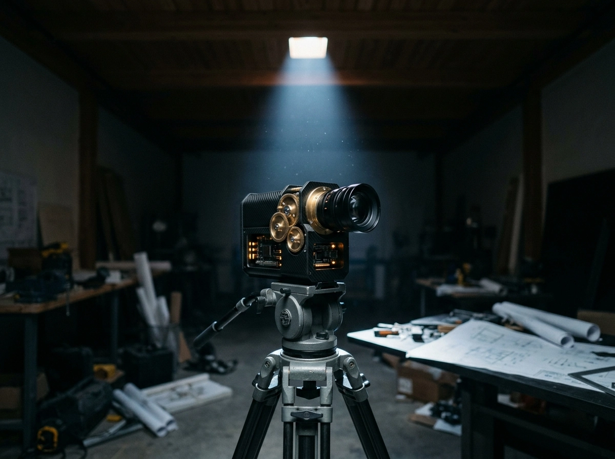A specialized camera on a tripod, representing precision in niche blog tools and content generation.