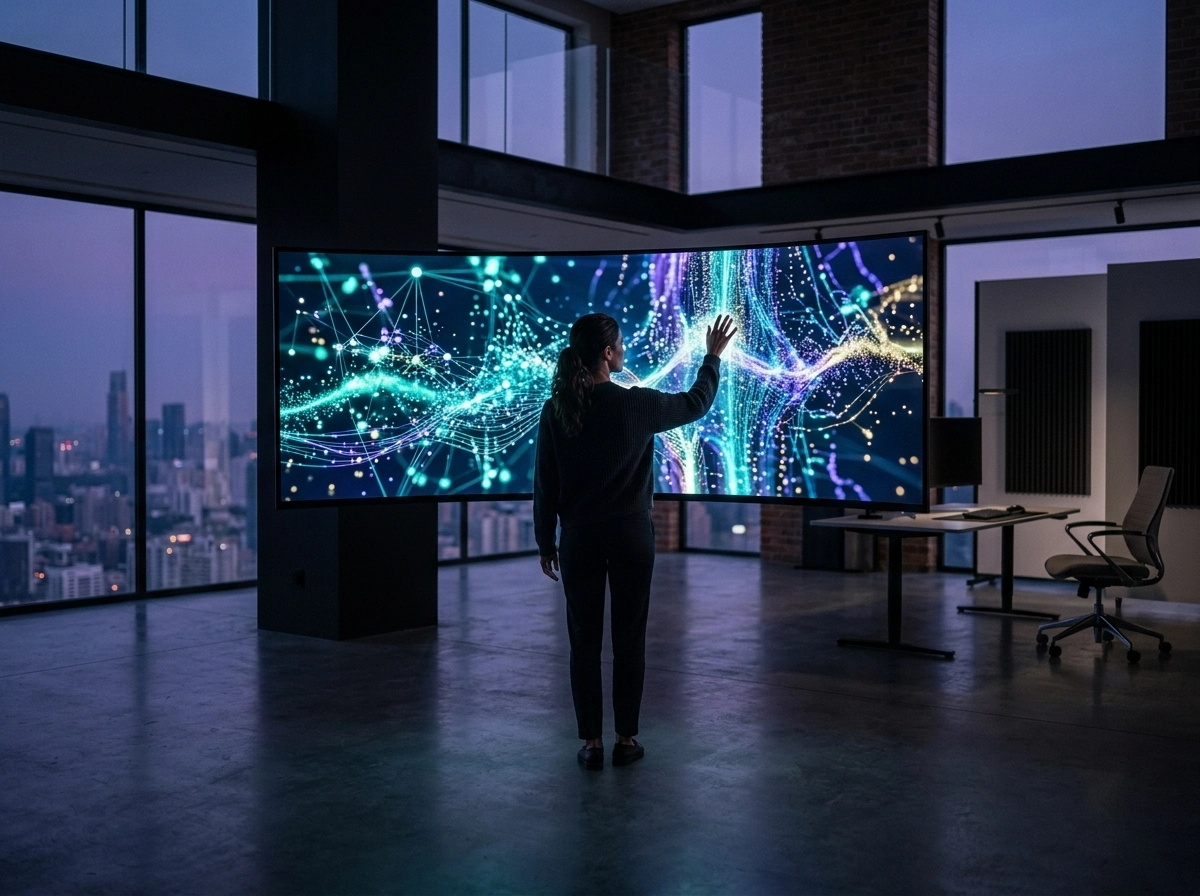 A professional using an AI content generator tool to scale content production and improve ROI.