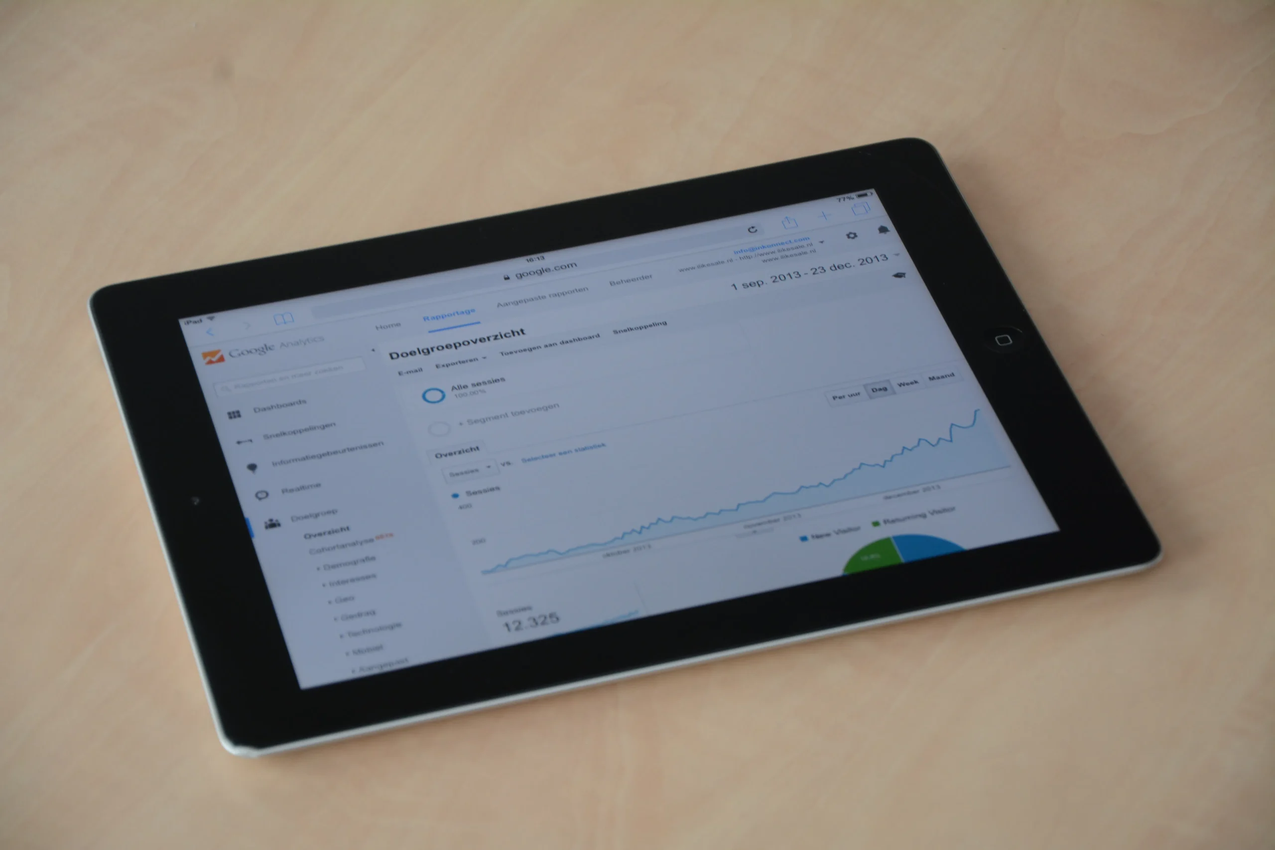 Tablet showing analytics to measure automated seo blog writer results.
