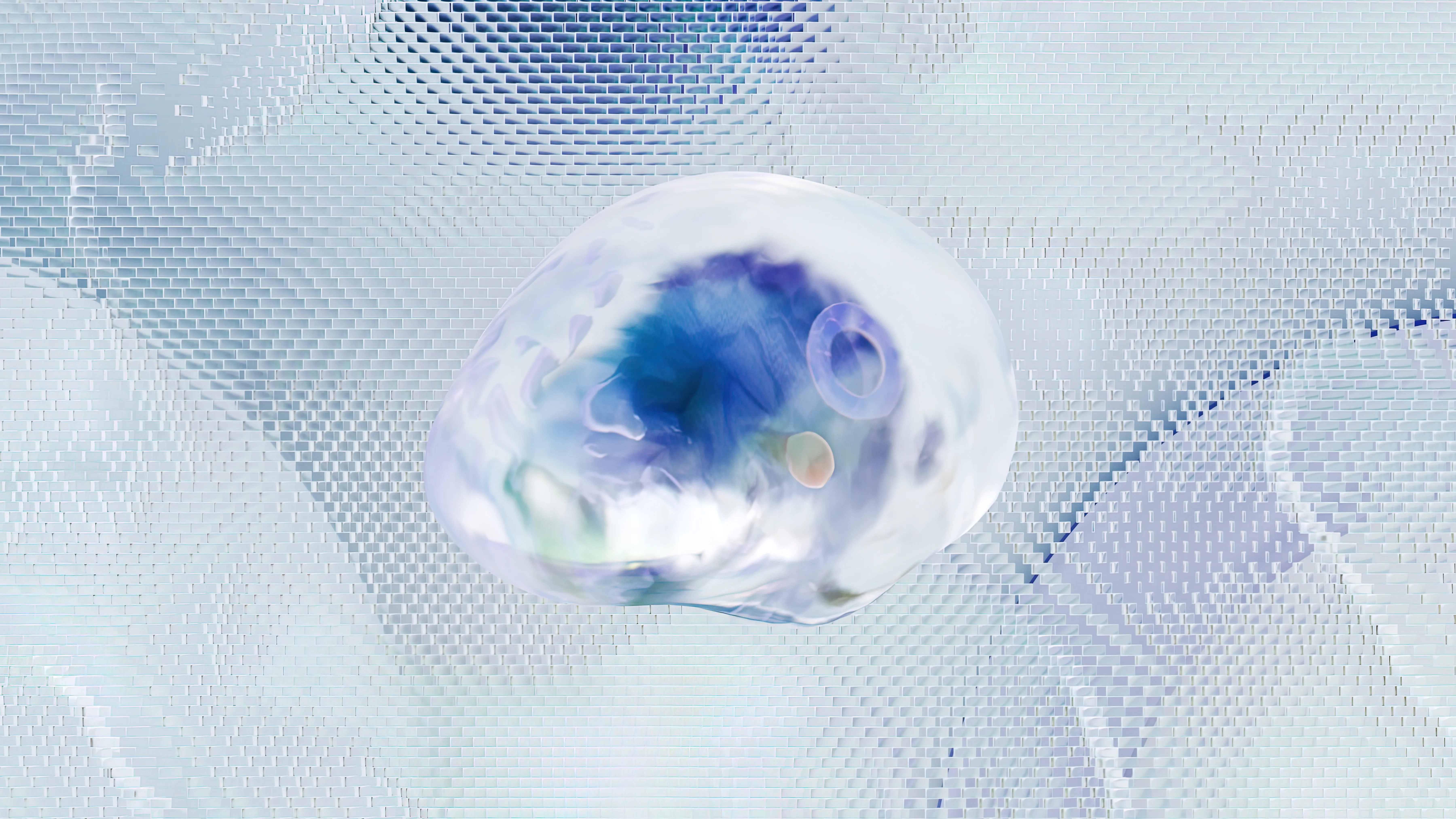 Abstract digital brain graphic representing an AI blog post writer in action.