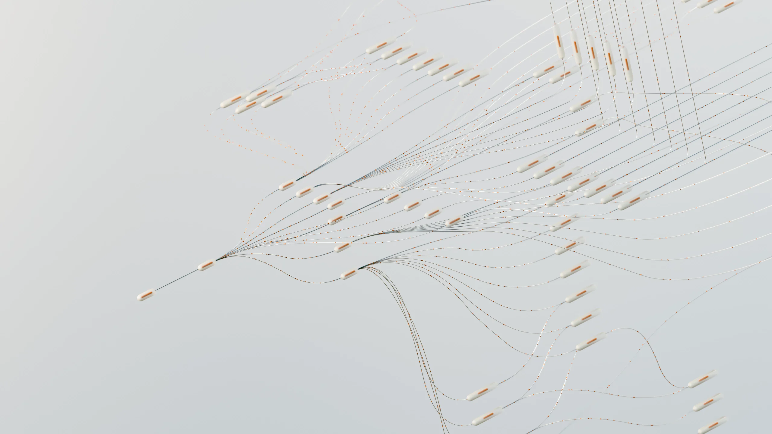 Abstract digital network visualization representing automated blog performance and search engine rankings.