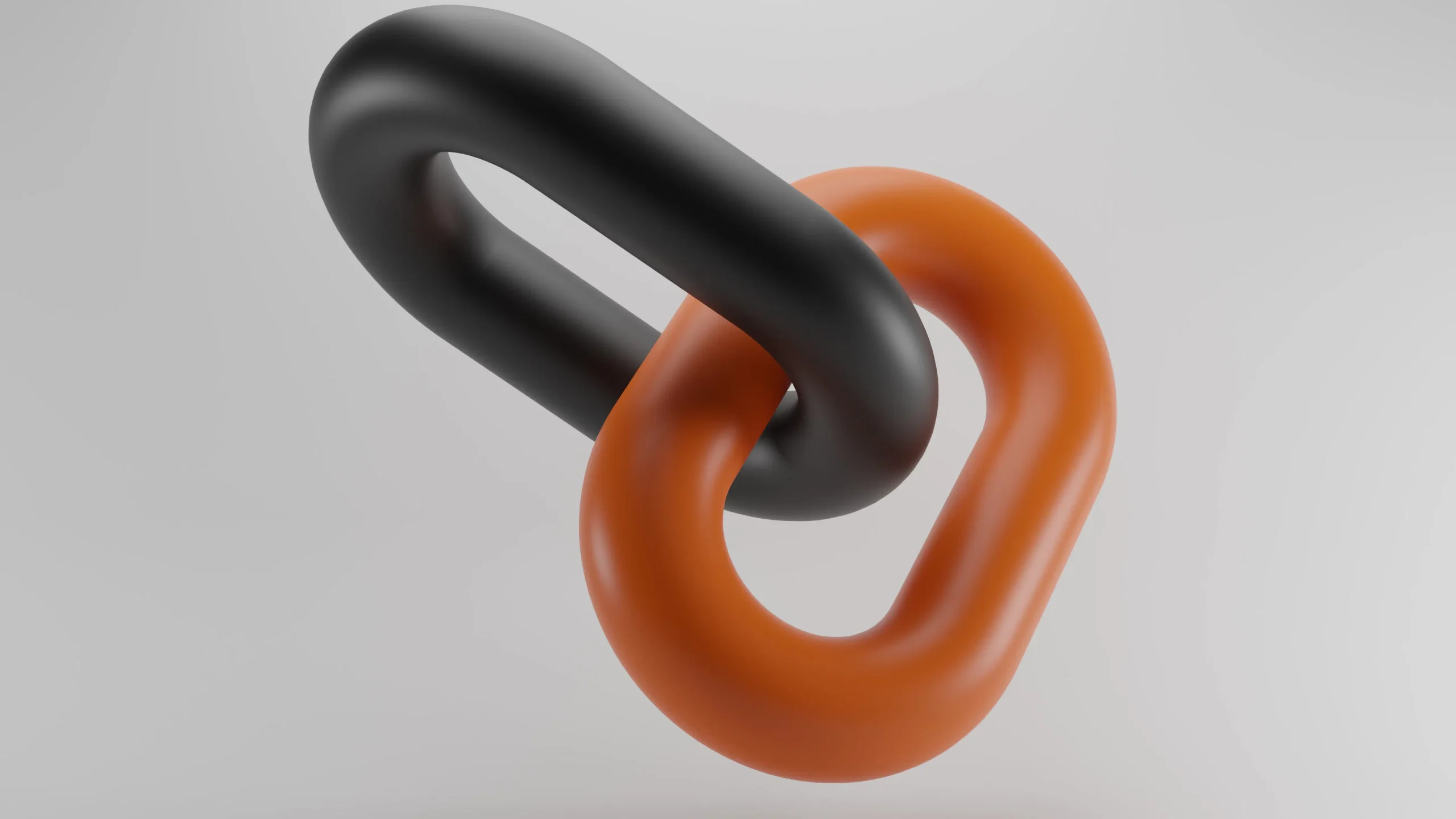 Two interlocking 3D chain links representing risks of an AI article generator for site authority.