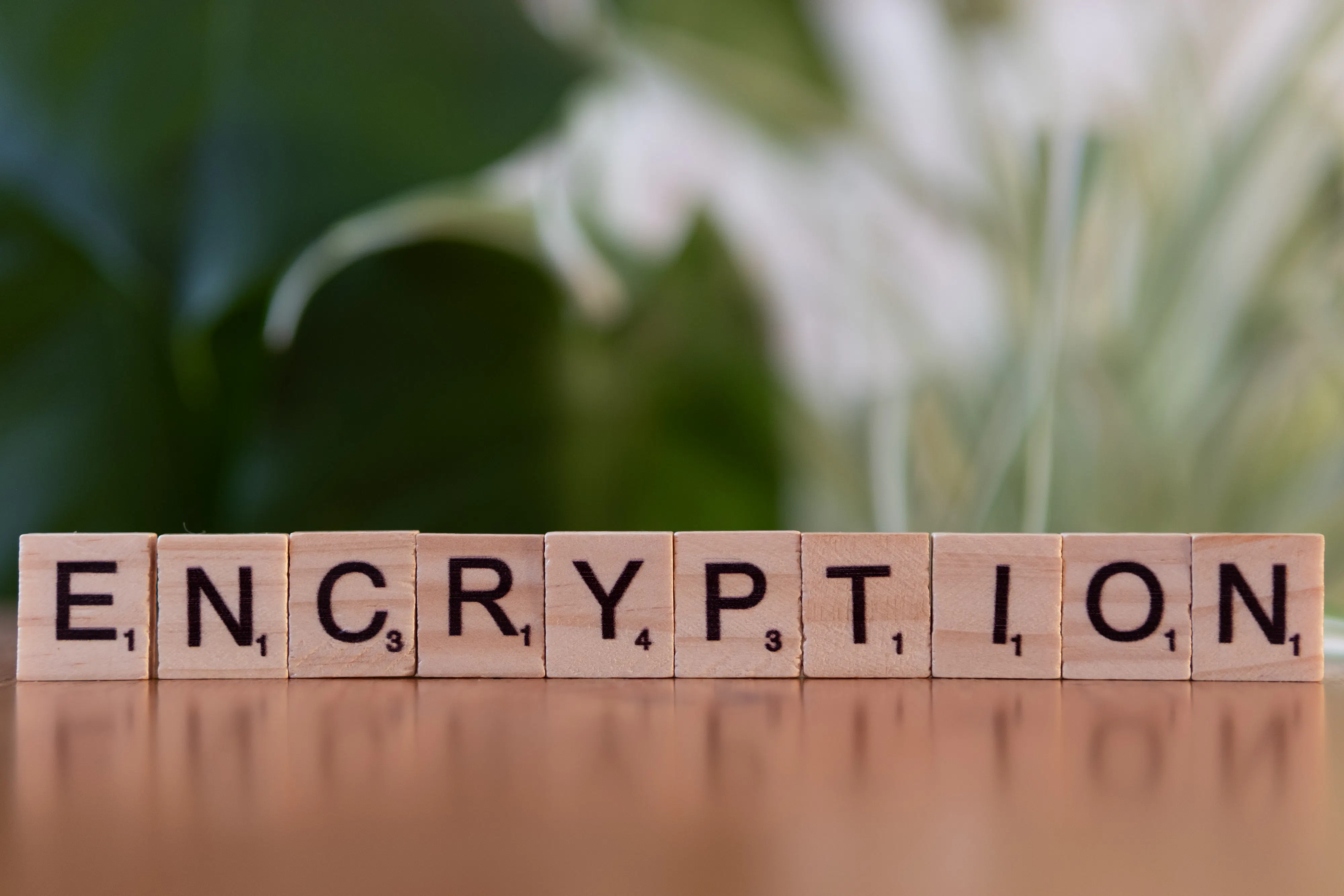 Scrabble tiles spelling encryption, relevant for an ai article generator discussing secure content.