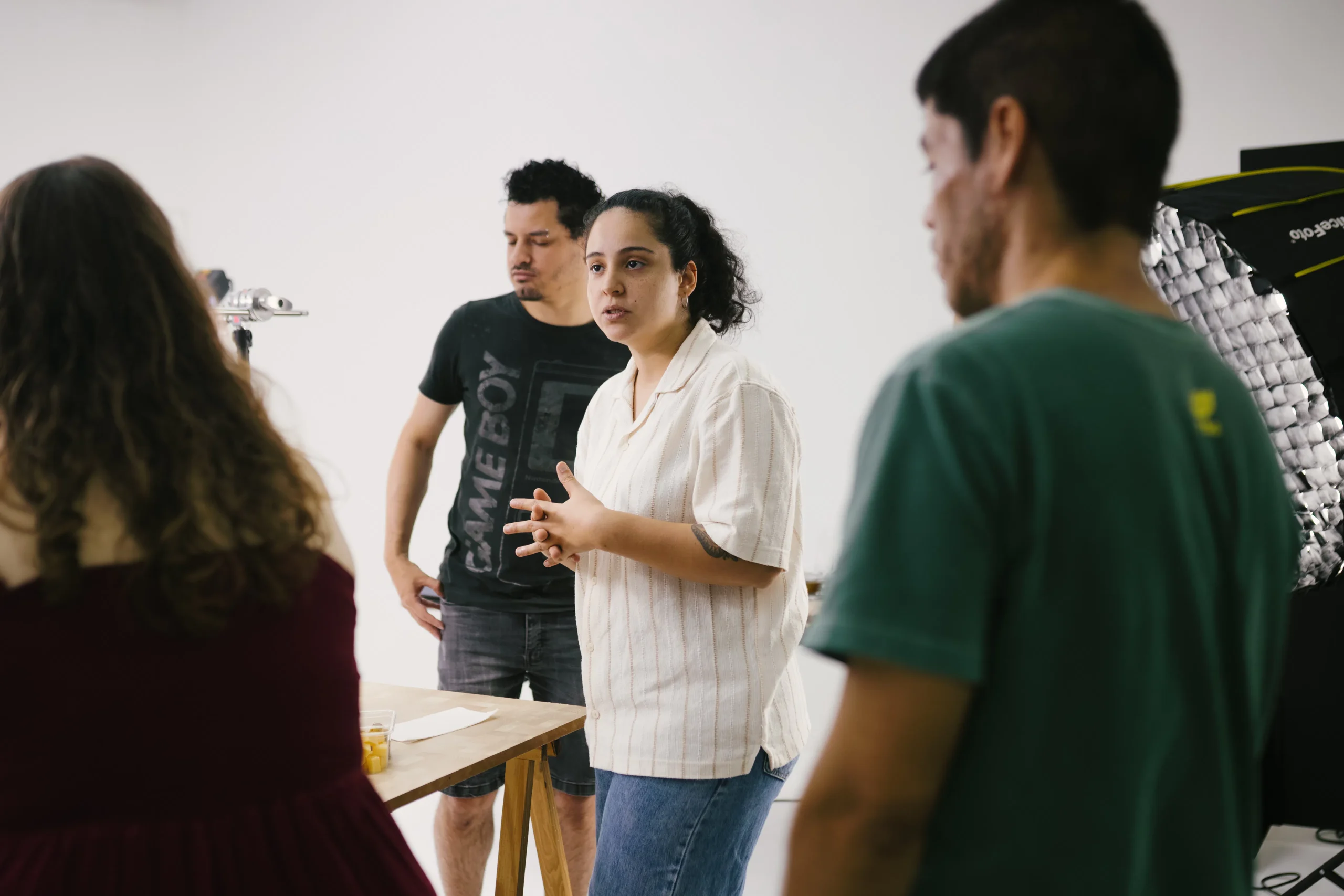 A creative team collaborating on content creation for agencies using smart marketing tools.