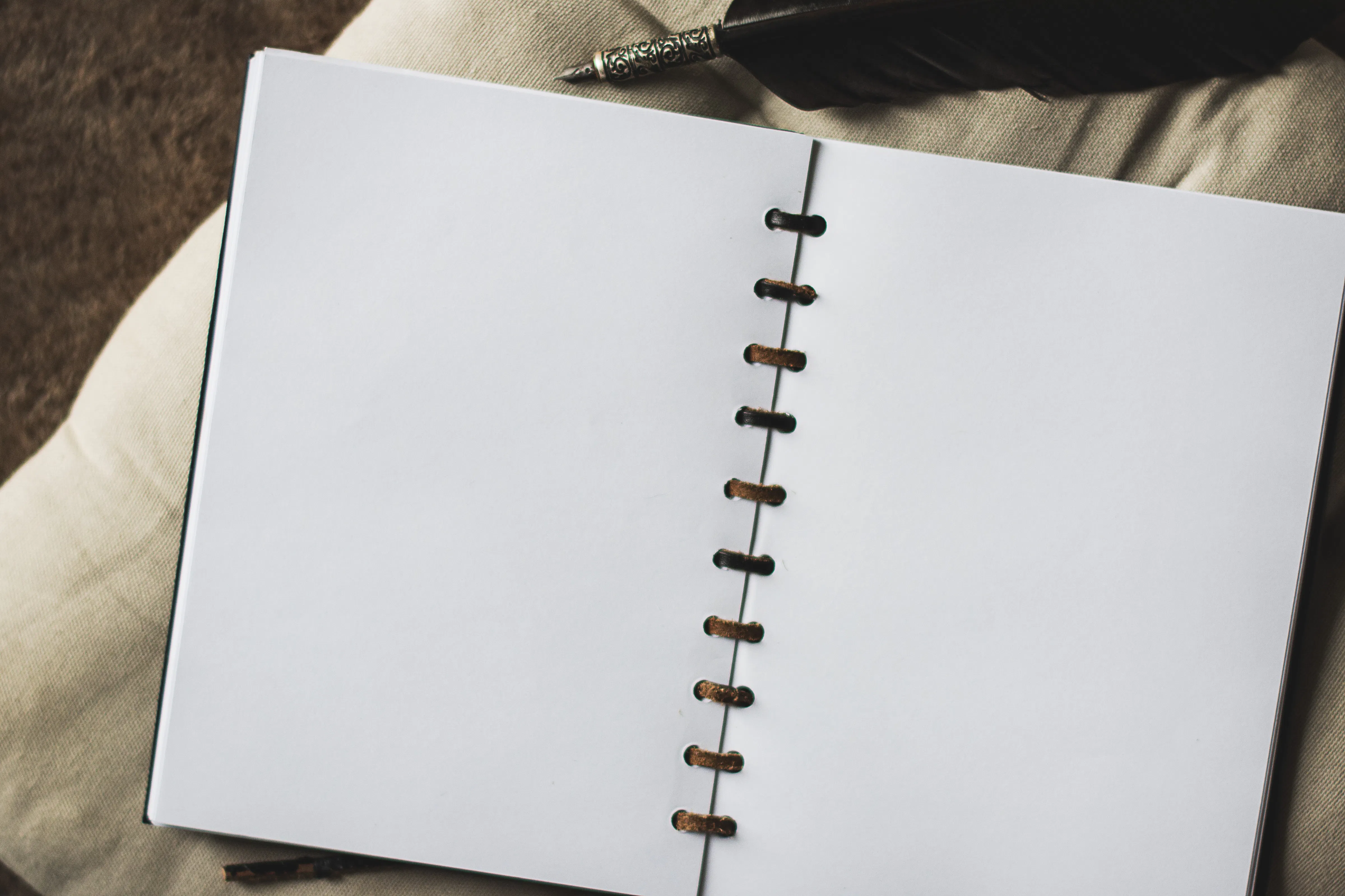 empty white notebook page