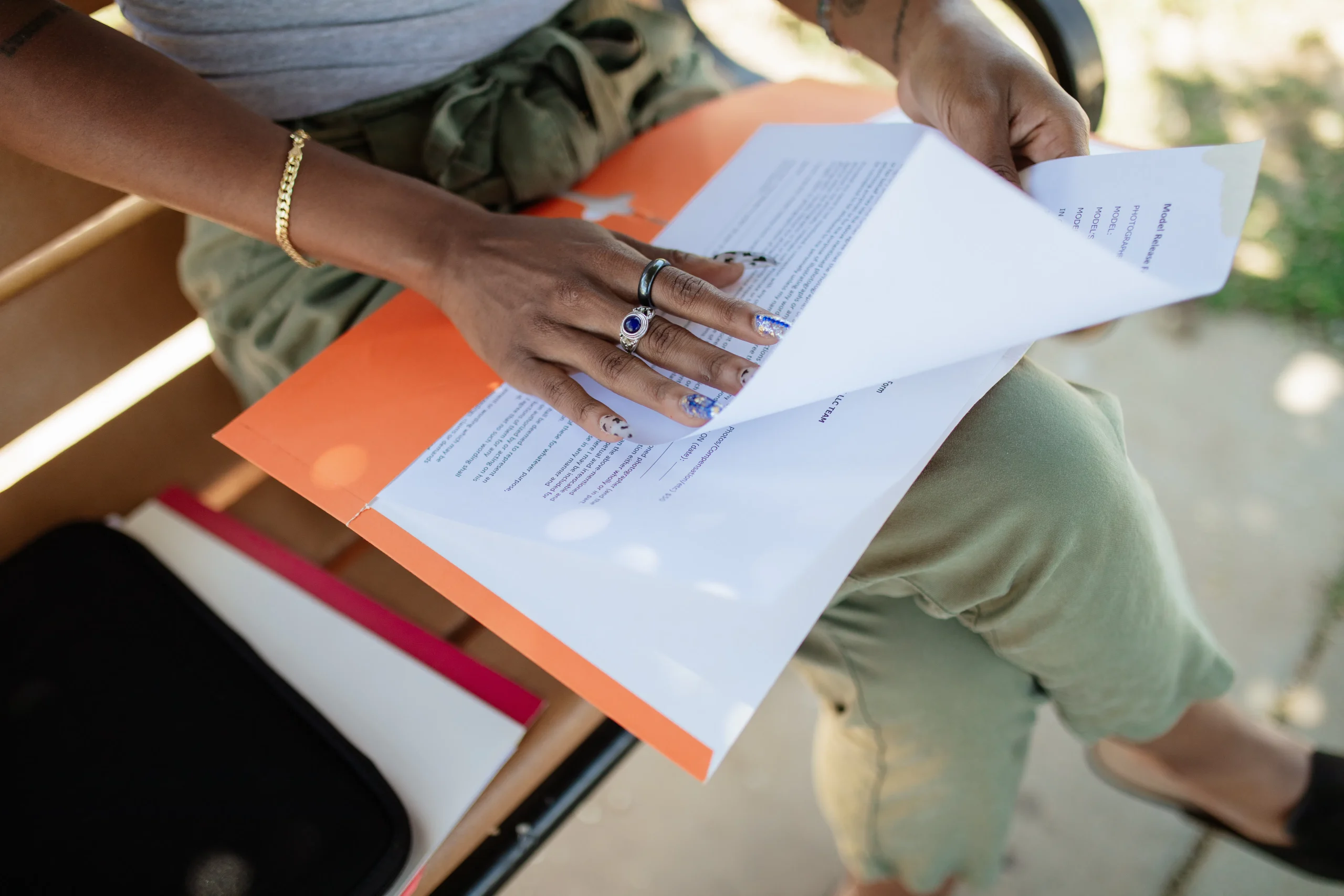 Person reviewing documents to fix ai content and improve their overall content strategy.
