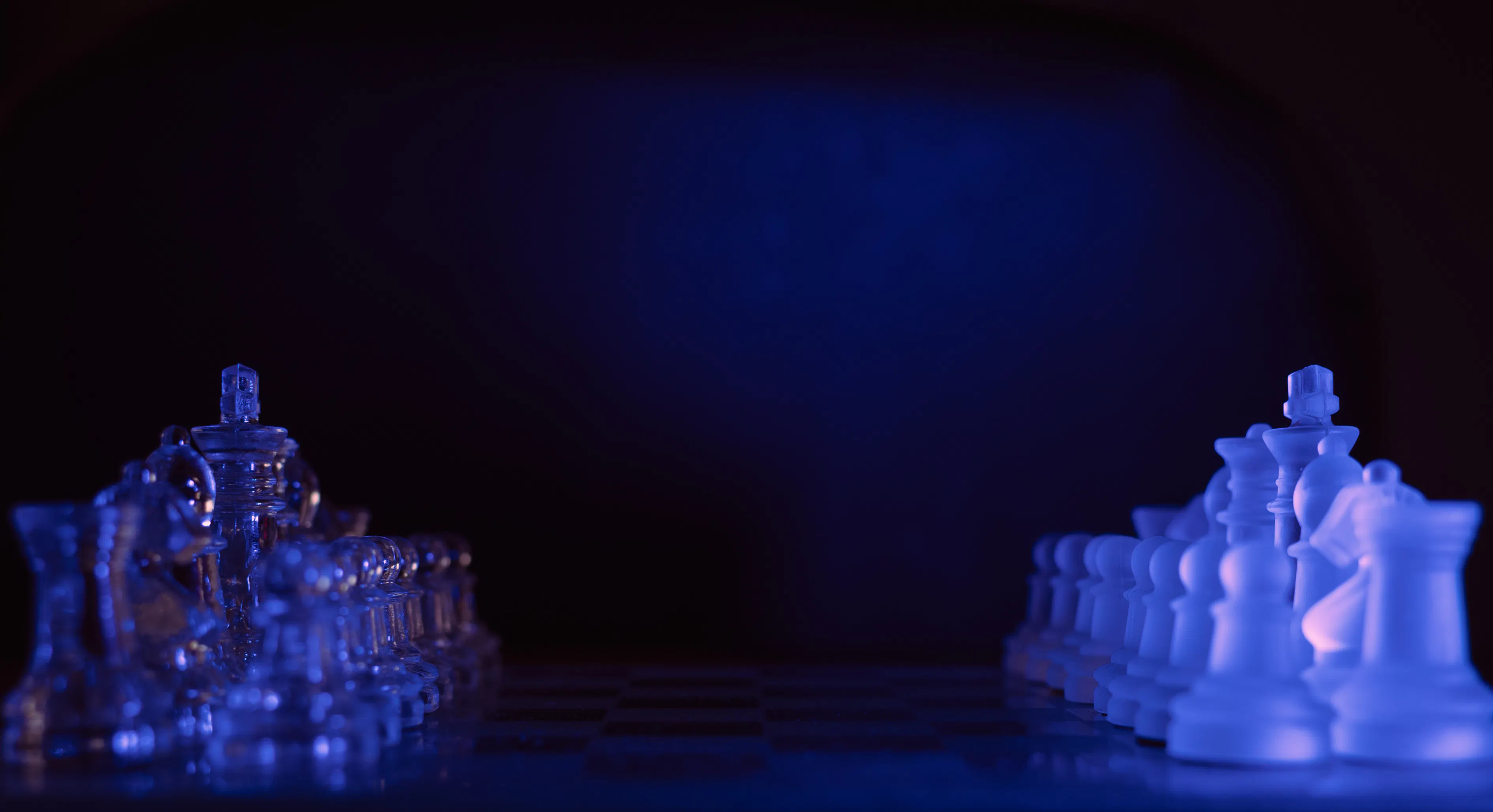 identical blue chess pieces