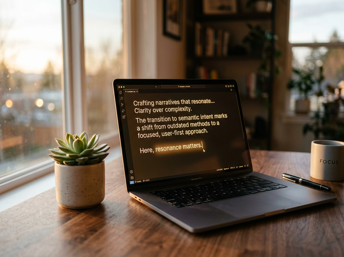 A laptop screen showing optimized blog drafts created with advanced seo blog writing software.
