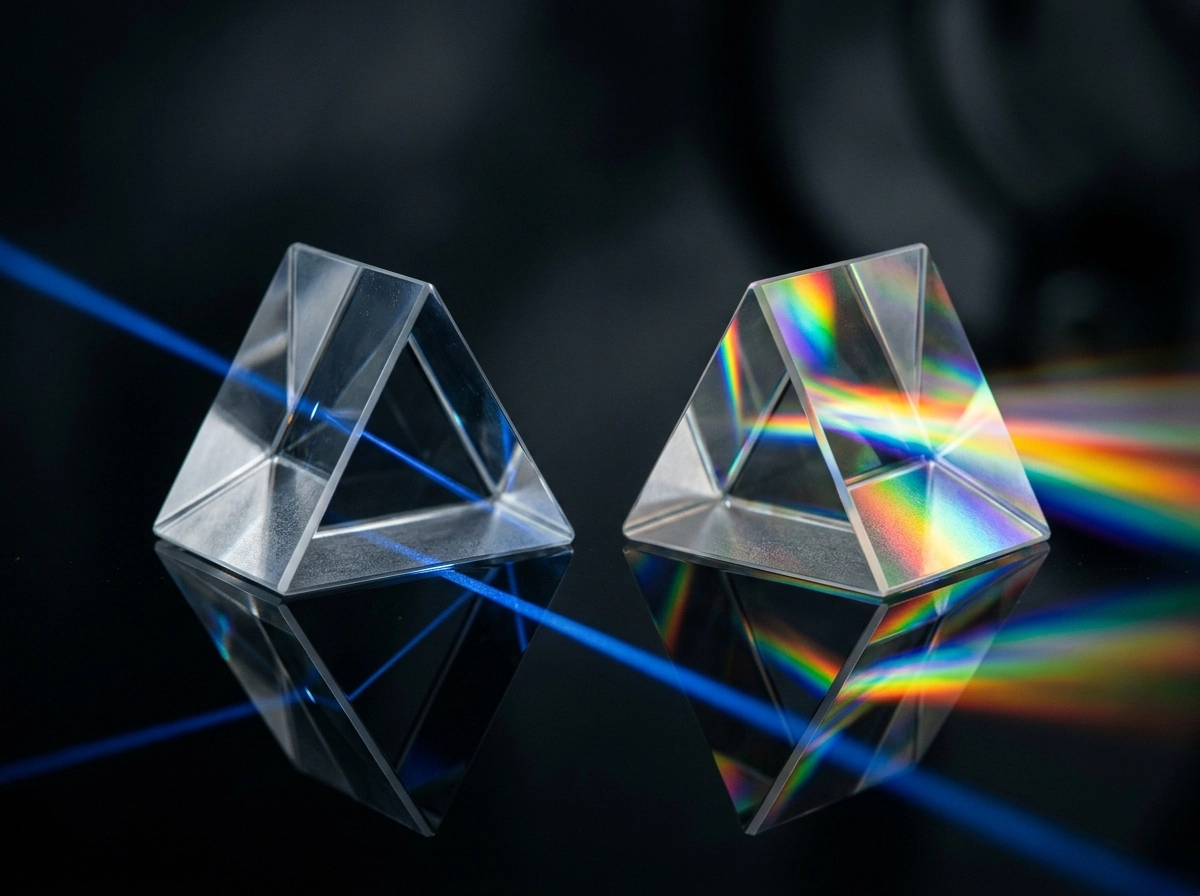 Glass prisms refracting light, symbolizing how to fix AI loops and improve content quality.