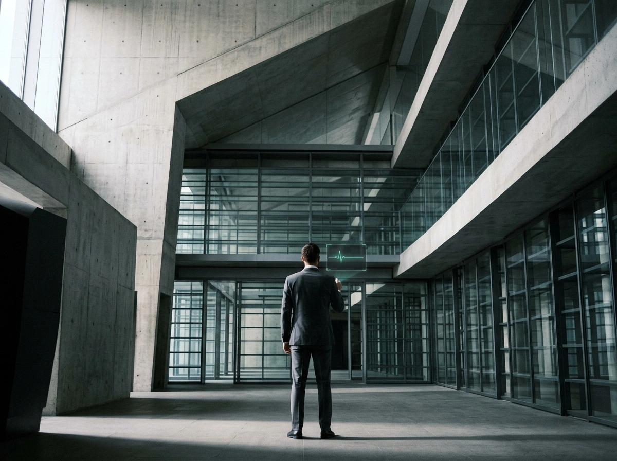 Businessman viewing a pulse metric, symbolizing poor user engagement metrics from AI content.