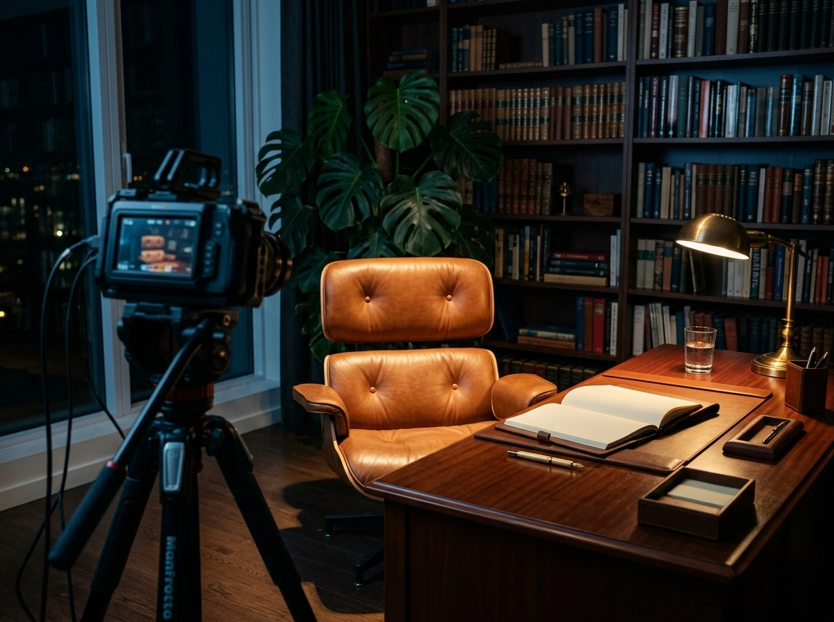 A professional home office setup, ideal for creating content without an AI content marketing tool.