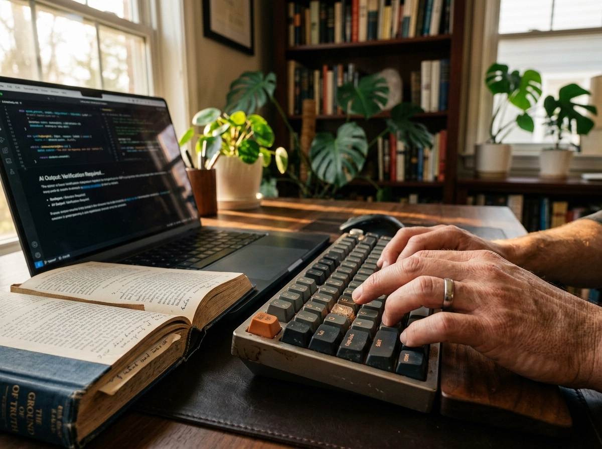 Person using best AI writing tools on a laptop to improve reader retention and creative content.