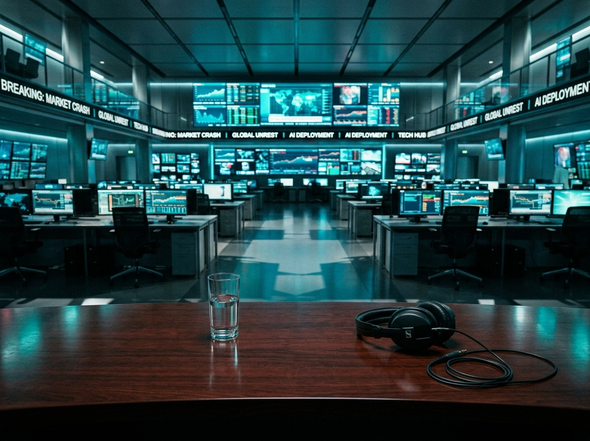 A newsroom using real-time content automation and AI blog generation for global market updates.