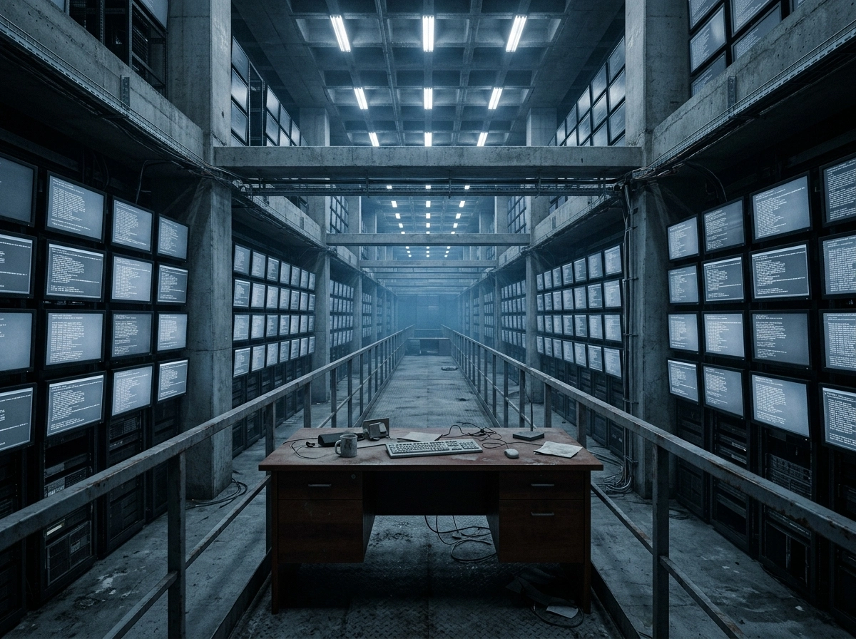 A server room with an AI driven content platform, showcasing the scale of an SEO friendly content generator.