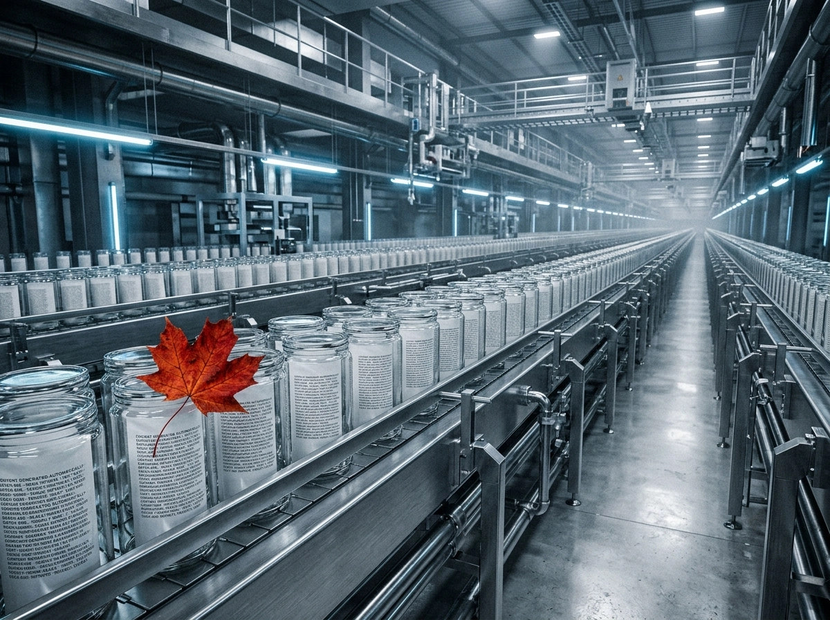Industrial conveyor belt producing automated blog maintenance content with an AI content generator.