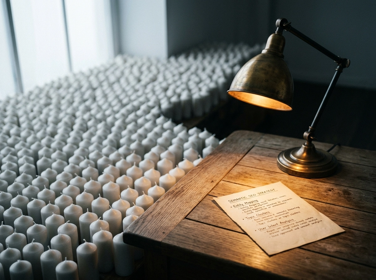 A desk with a semantic seo strategy note, representing top ai writing tools for content.