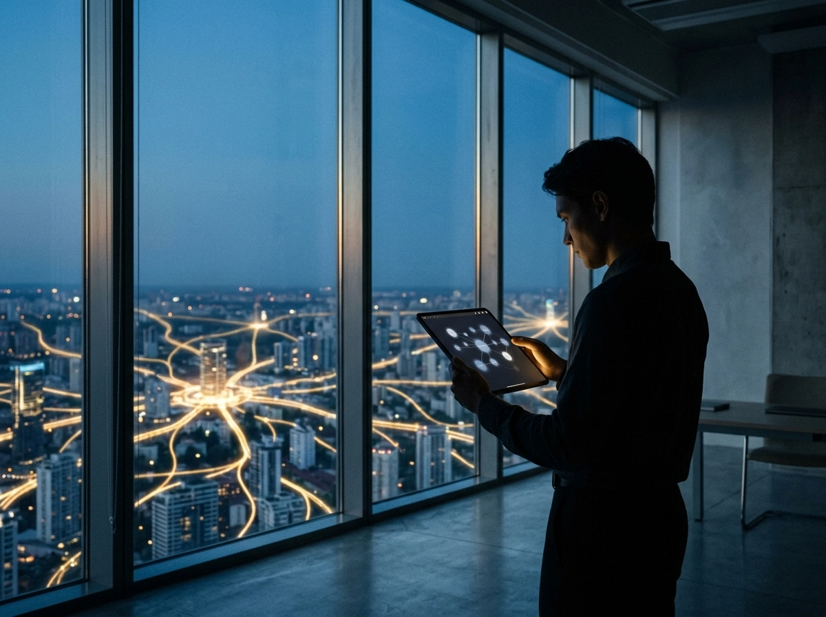 Person using an AI SEO writing assistant to manage a topic cluster strategy for digital marketing.