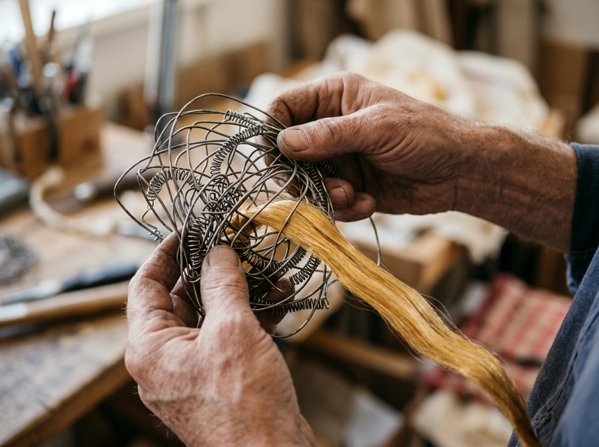 Hands untangling wire, symbolizing humanizing ai content and avoiding robotic content.