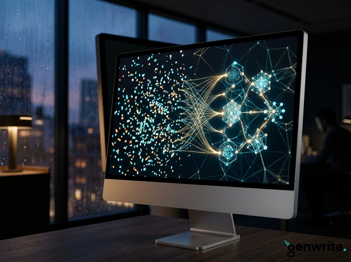 Computer screen displaying AI in marketing automation data visualization for content strategy.