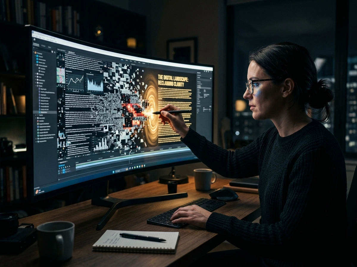 A professional using an seo automated software platform for an ai content generation workflow.