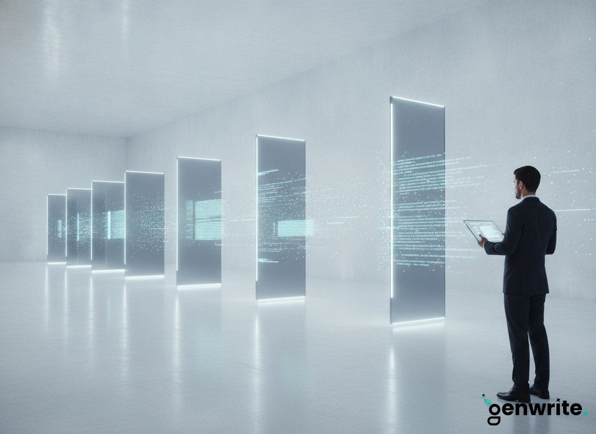 A professional using an AI SEO blog generator to manage data and improve on-page SEO performance.