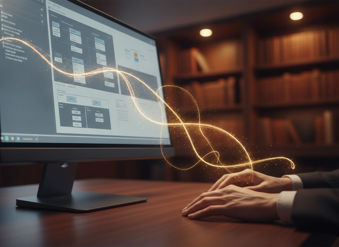 Hands typing on a computer using AI content production tools to streamline content automation workflow.