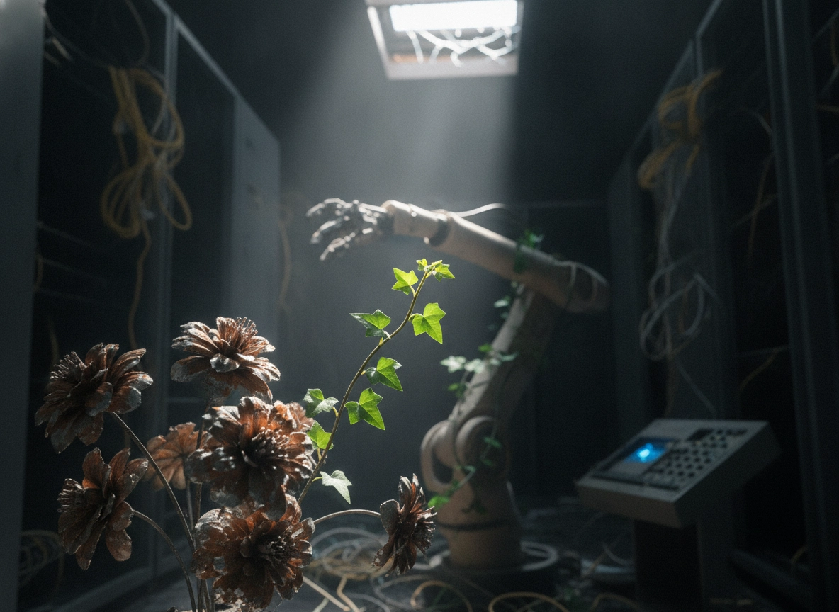 Robotic arm in a server room, symbolizing automated seo platform growth.