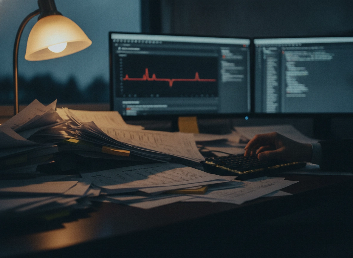 Person using seo content writing software to replace manual research and automation.