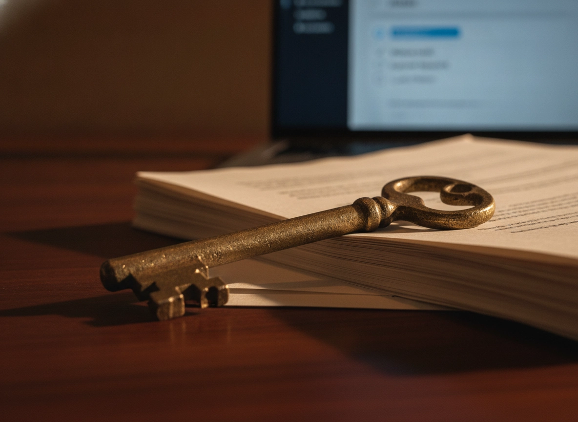 A vintage key on documents, symbolizing the key to successful Google My Business optimization.