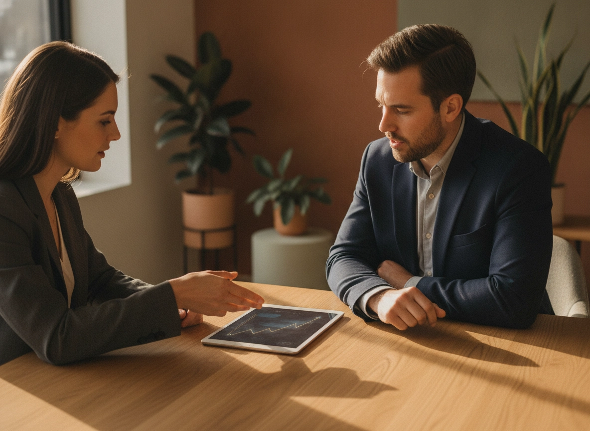 Experts reviewing a ranking growth strategy on a tablet for a boutique seo optimization service.