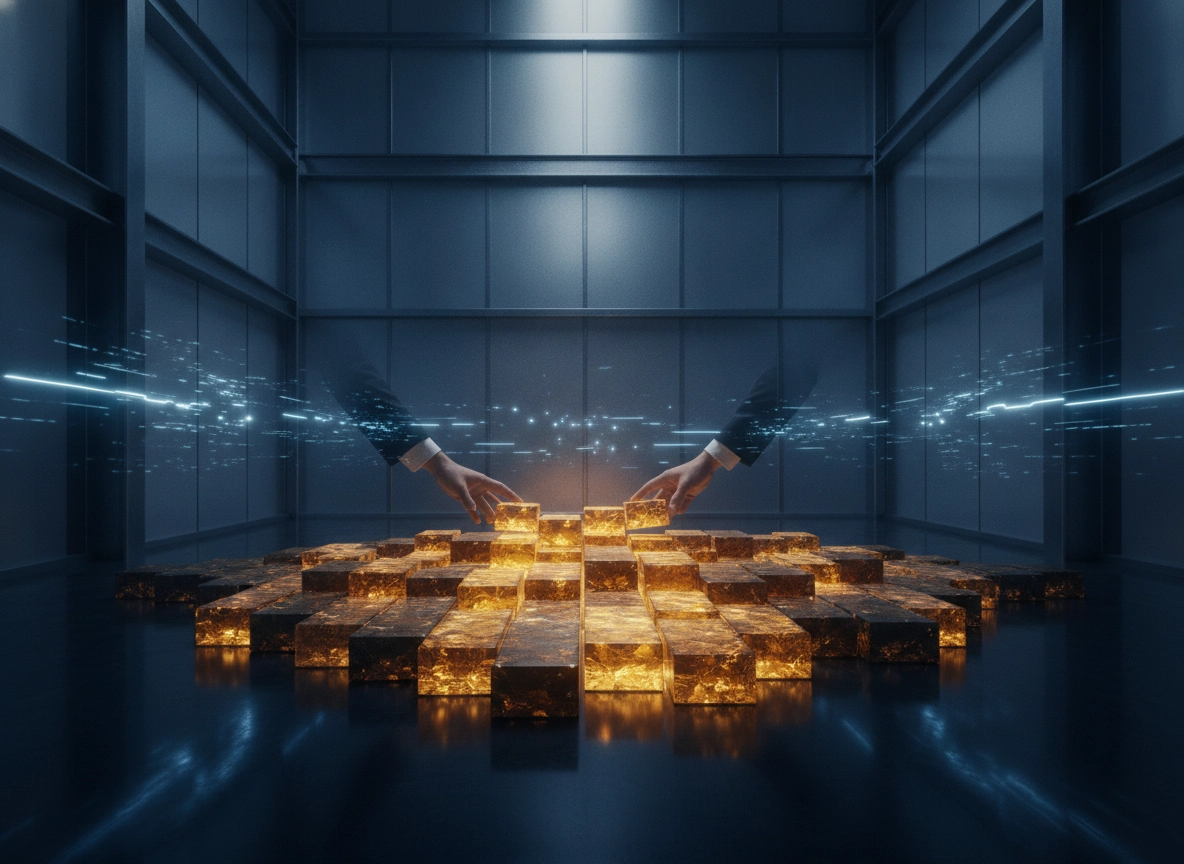 Hands arranging glowing blocks in a digital space, representing hiring an SEO expert for improving site ranking.