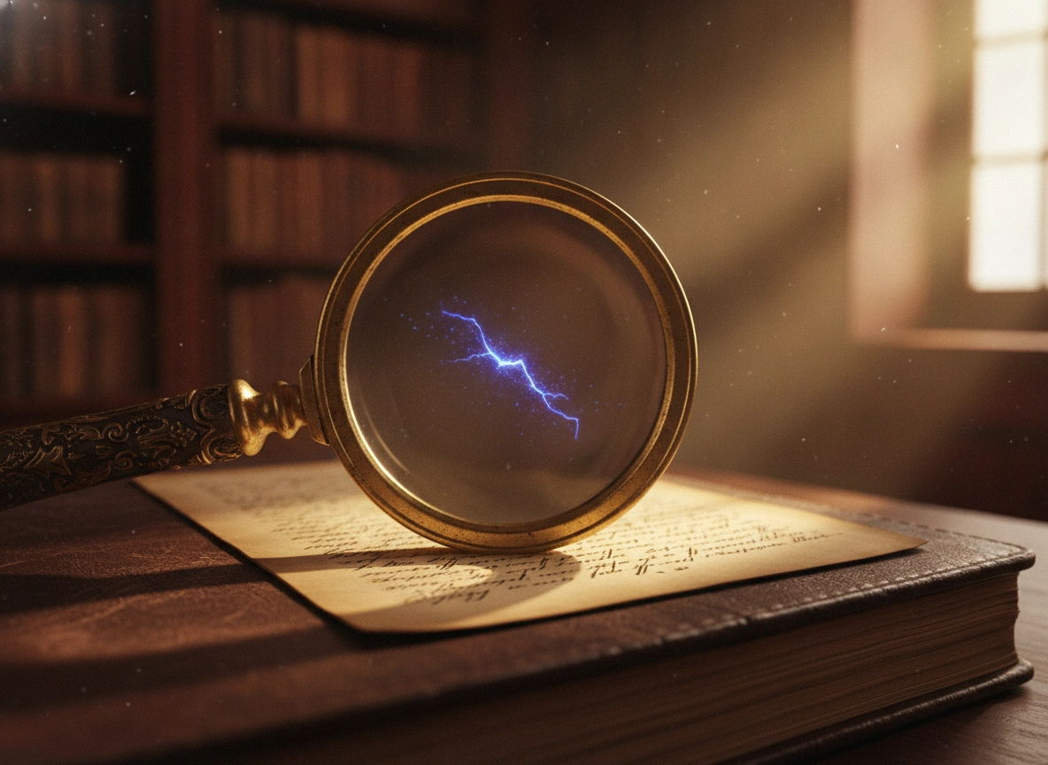 Magnifying glass over a document showing hidden seo service fees and search visibility.