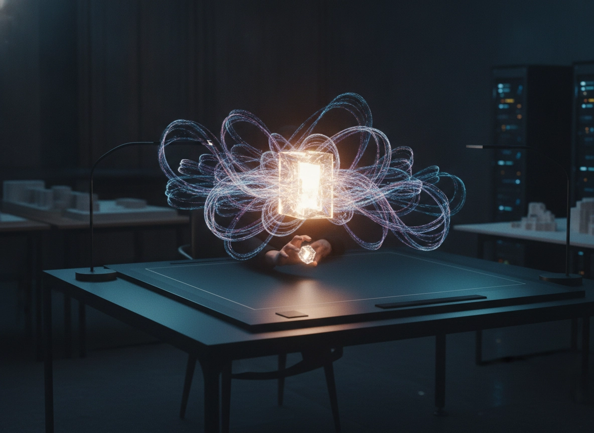 A glowing digital cube symbolizing a seo ai writer for high ranking blog content.
