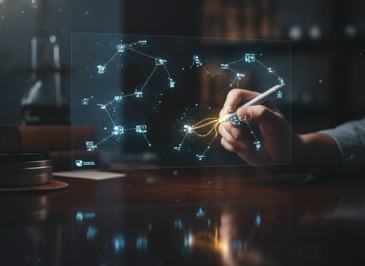 Hand using a stylus on a digital interface for modern seo strategies 2026 and ai seo content writing.