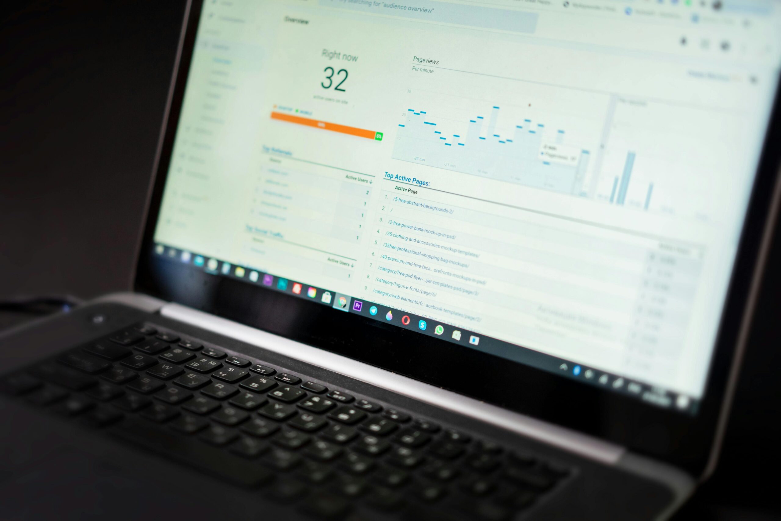 A dashboard displaying various engagement metrics such as click-through rates, time on page, and social shares, all powered by AI analytics. The visual should be clean and informative, emphasizing data-driven insights.
