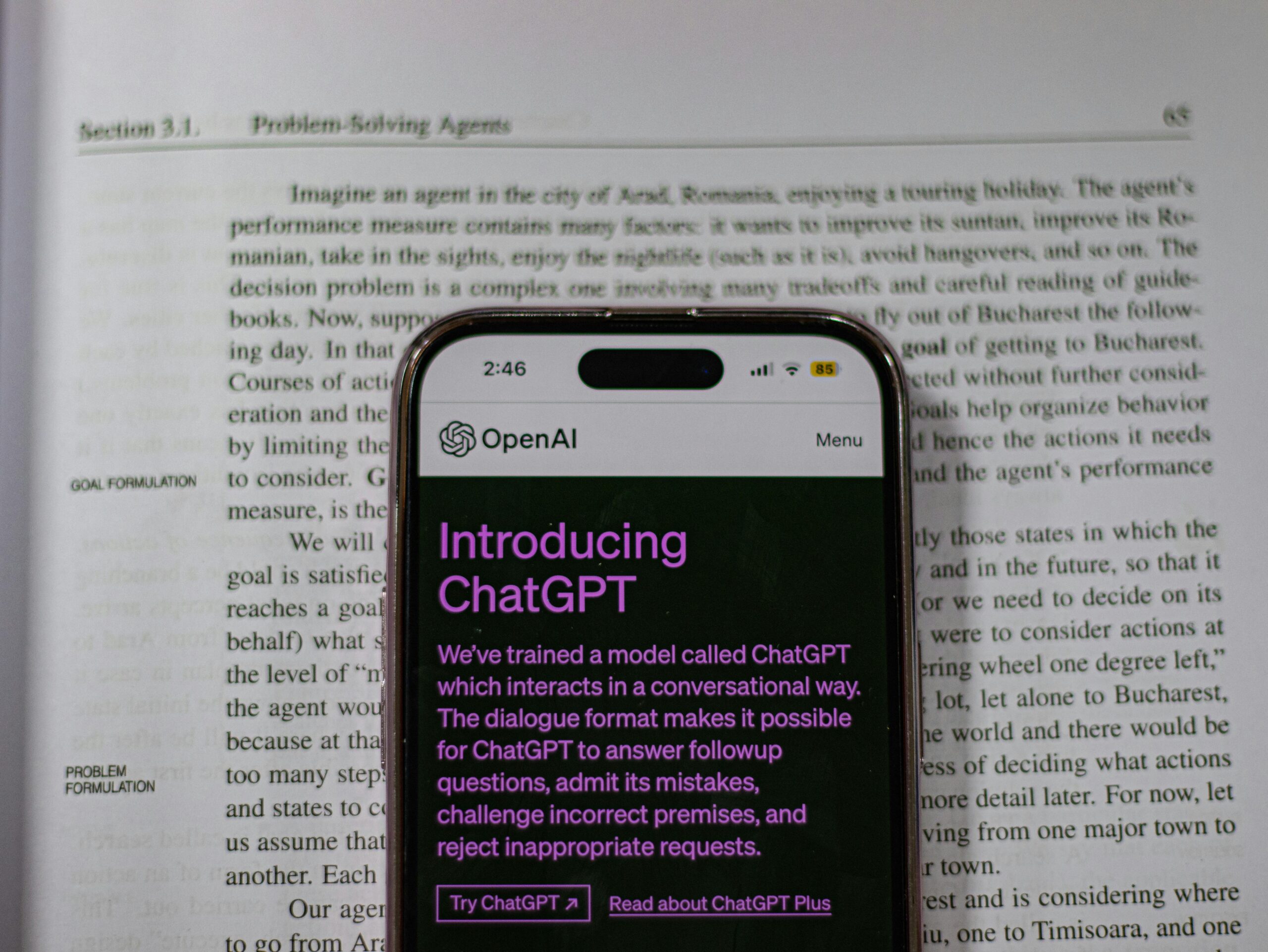 A close-up of a smartphone displaying a personalized content feed tailored to the user's interests. AI algorithms analyze user behavior and curate content in real-time, showing recommendations, articles, and videos.