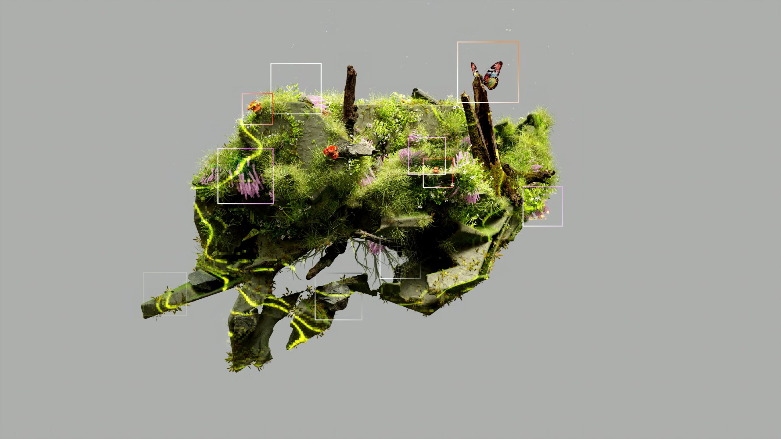 A panoramic view of a digital landscape, symbolizing the future of content creation with AI. The scene includes futuristic interfaces, data streams, and interconnected networks, creating a sense of innovation and progress.